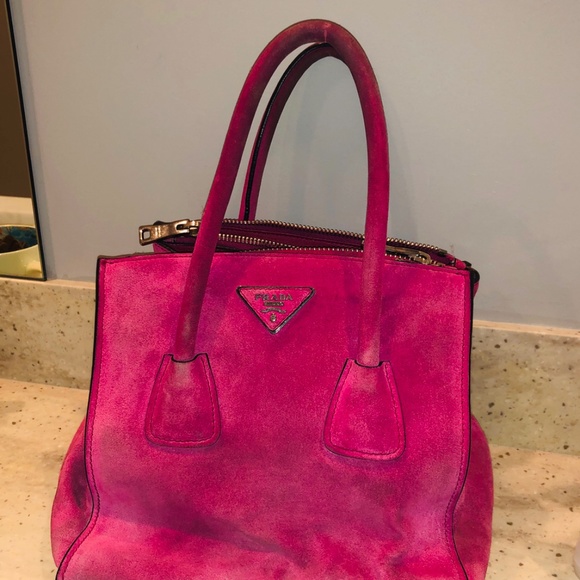 Prada Twin Pocket Saffiano Tote Suede - Picture 2 of 4